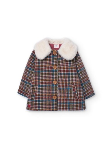 Manteau en toile jacquard a carreaux pour bébé -BCI 3 ans