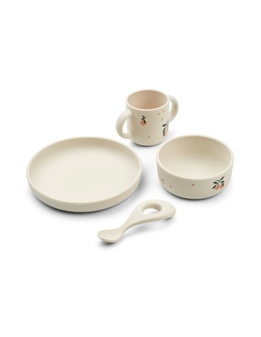 Vivi printed tableware set Peach