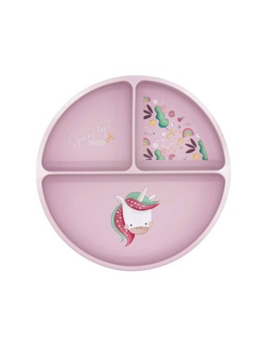 Assiette a ventouse en silicone licorne - Sassi