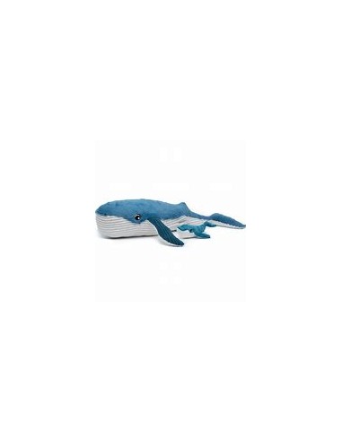 Peluche baleine Gravillou maman et son bébé bleu